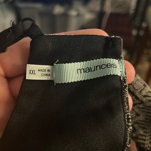 Grey and black dress. Top half is knitted and bottom is a soft material